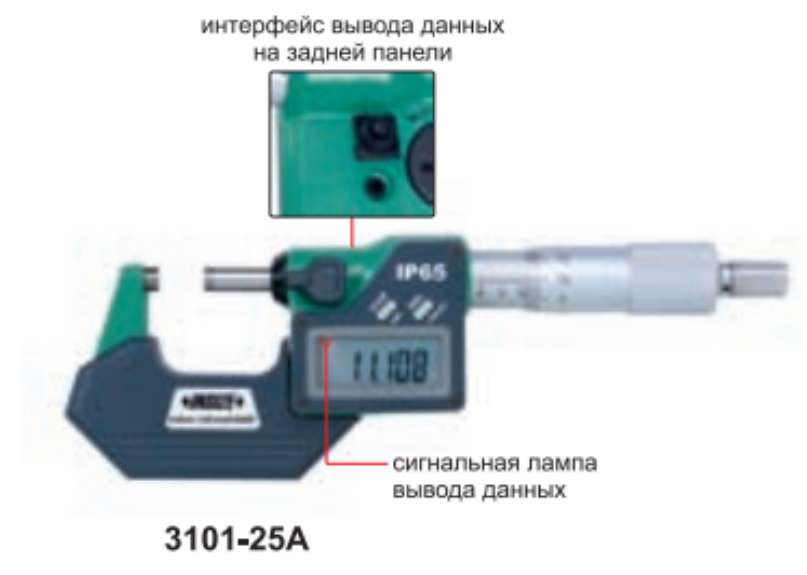 Водонепроницаемые наружные цифровые микрометры с выводом данных 3101-25А